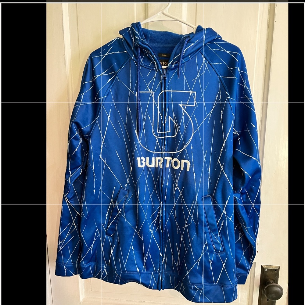 Burton Pull over hoodie -blue and white -Medium